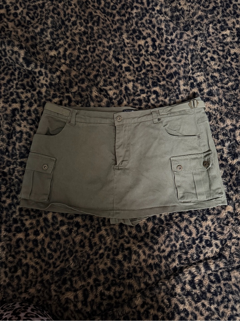 Fashion Nova Olive Green Cargo Skort with Utility Pockets